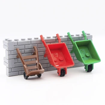 

City Blocks Shopping Cart Buiding Bricks Luggage Carts Transportation Facility MOC Parts Toys Compatible Blocks Accessories