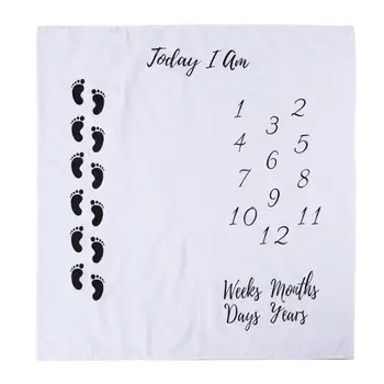 

100 X 100cm Baby Photography Prop Blankets Little Feet Printed Newborn Photo Prop Backdrop Cloth Decoration