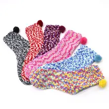 Рождественские носки для женщин и девочек, плотные зимние теплые носки для сна, мягкие цветные носки-тапочки для женщин