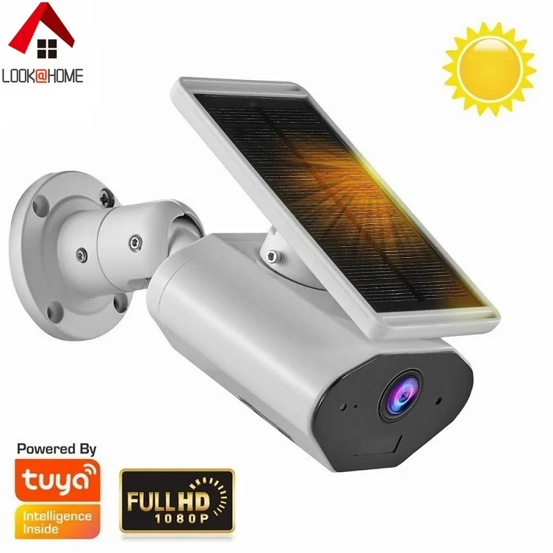 

Outdoor Solar Power 1080P HD WiFi Camera Remote View By TUYA Smart Life APP Waterproof Google Home Alexa Surveillance IP Camera