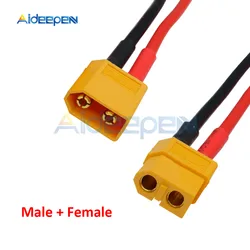 Premium XT60 Connector Set with 10CM Silicon Wire - 14AWG (Male and Female)