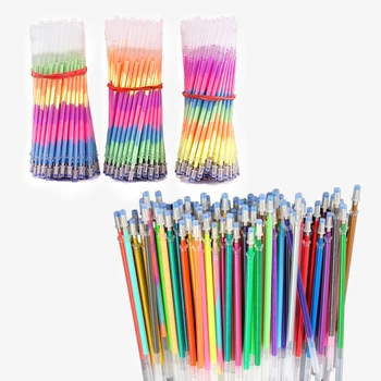 

48 Colors Rainbow Colorful Gel Pen Refill Multi Colored Painting Gel Ink Ballpoint Pens Refills Rod for Handle School Stationery