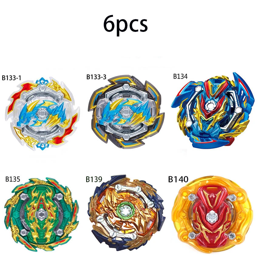 Топ Beyblade Burst Bey Blade игрушка из металла Funsion Bayblade набор коробка для хранения с ручкой пусковая пластиковая коробка игрушки для детей - Цвет: 6pcs Single gyro