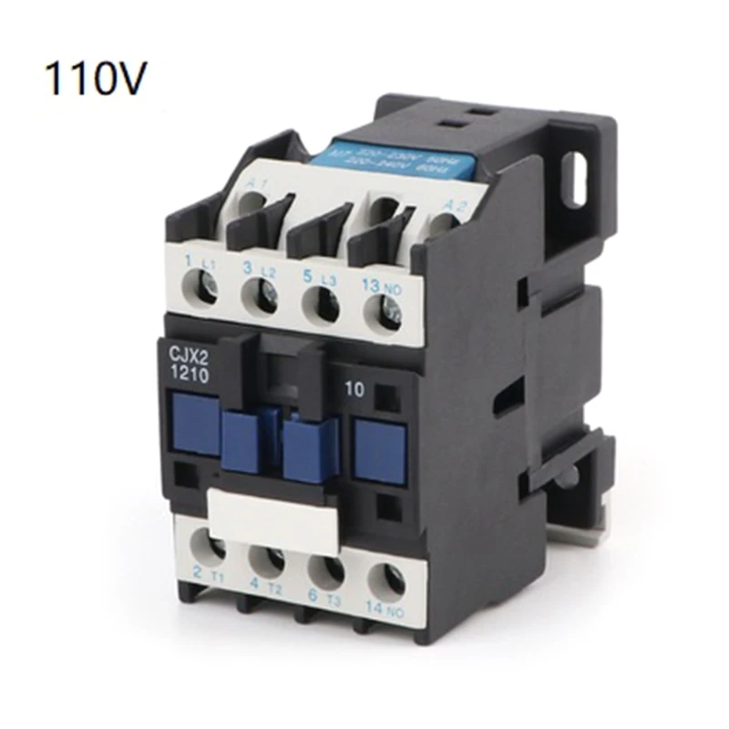 CJX2-1210 12A AC Contactor 3 Phase 3-pole 110V/220V 50/60hz Din Rail Mounted for Power On and Off and Circuit Control Trend