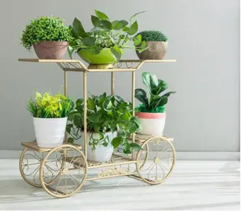 

Nordic thick floor type balcony flower rack