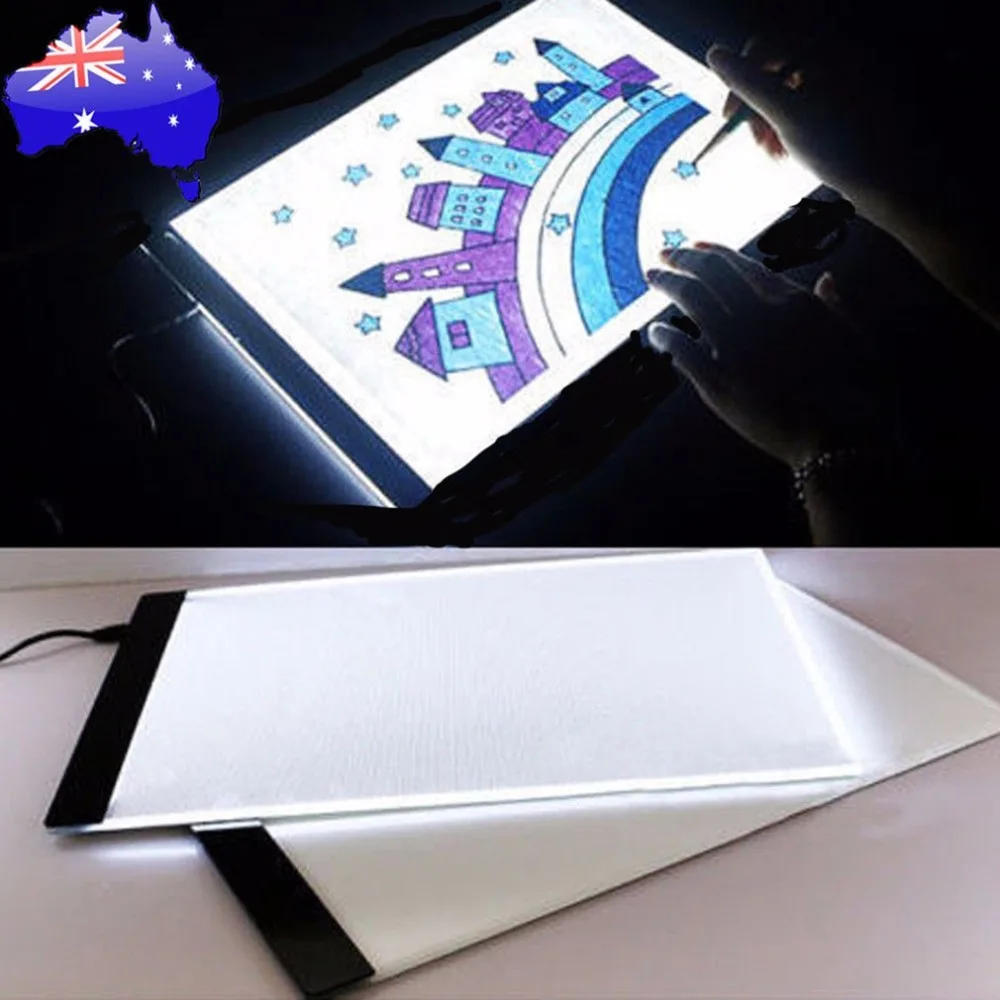 LED Light Box Artist Thin Art Stencil Board Tracing Drawing Board Plat LED Drawing Board USB Powered A4 Copy Station