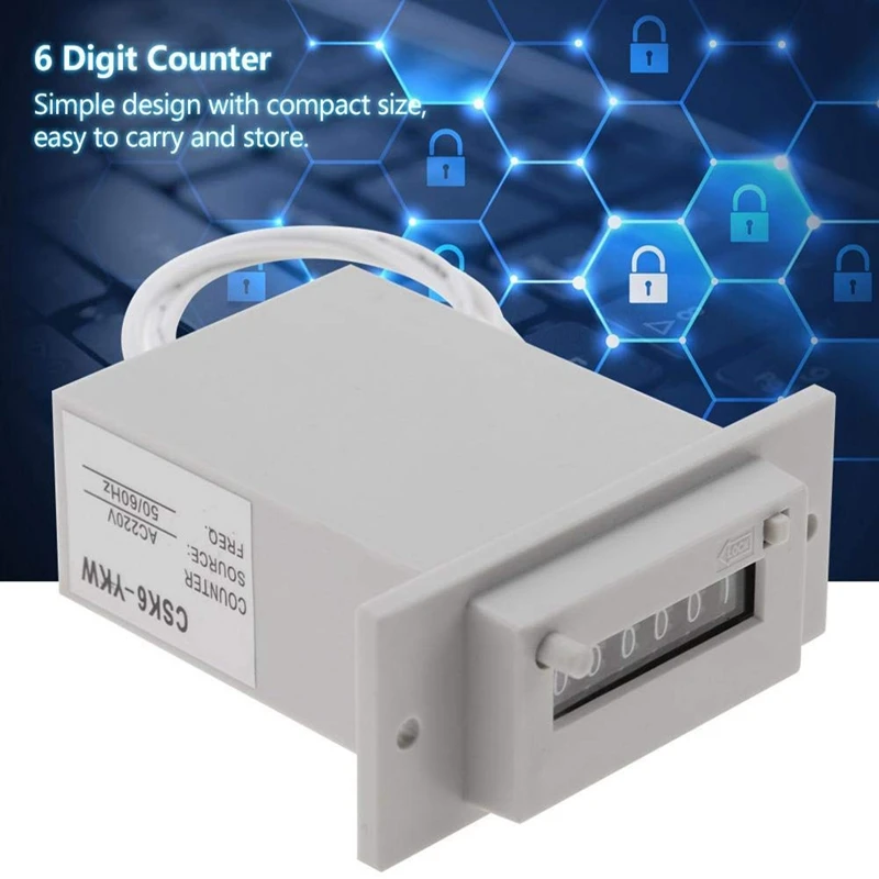 Горячая CSK6-YKW AC220V/DC24V 6 цифр импульсный электромагнитный счетчик инструменты(AC220V
