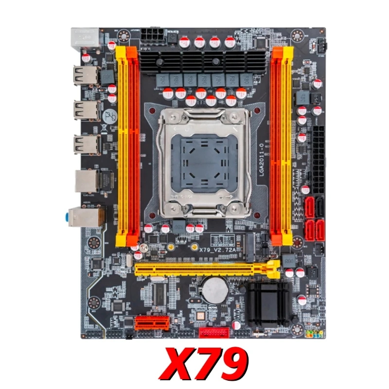 Материнская плата для компьютера с чипом X79 SATA3 PCI E NVME M.2 SSD поддержка памяти REG ECC