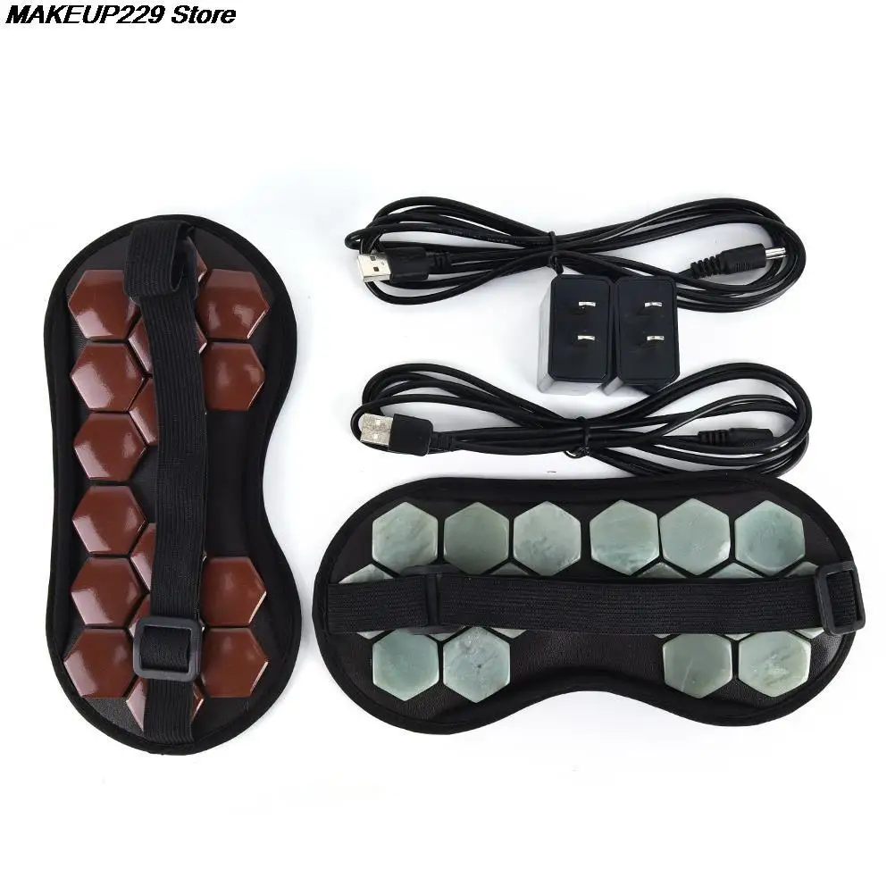 New Physical Therapy Nature Jade Stone Germanium Tourmaline Sleep Face Eye Mask For Travel Office Use Hot Sale 23*11.5cm | Красота и
