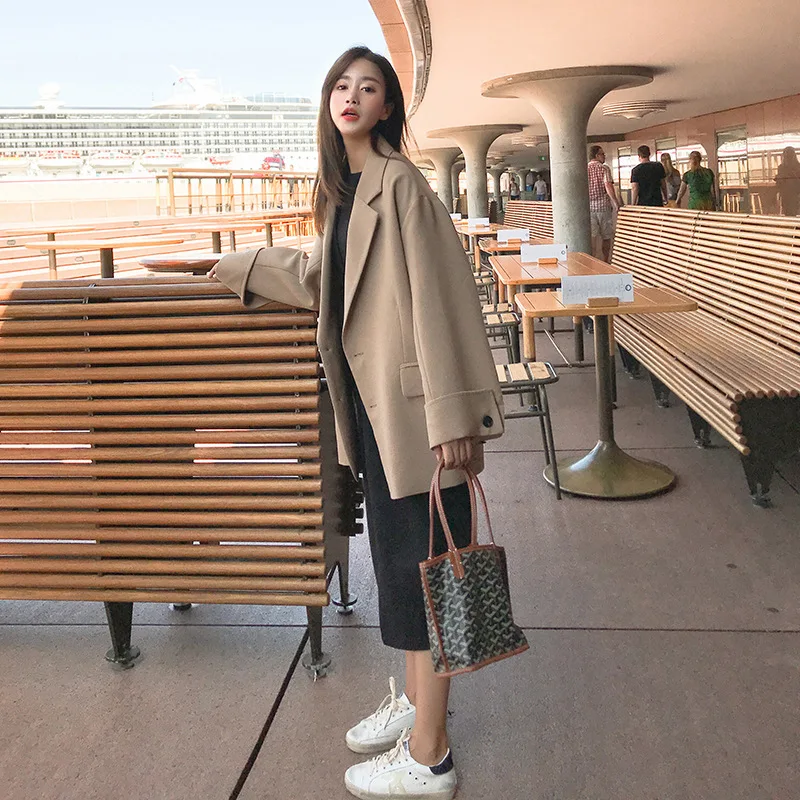 

Photo Shoot CHIC Small Suit Coat Women's 2019 Spring And Autumn New Style Korean-style Casual Hong Kong Style Retro INS Suit Loo