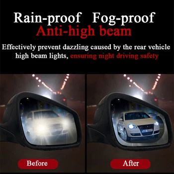 

Car Side Rearview Mirror Window Superior Quality Rain-proof Multifunctional Waterproof Anti Fog Films 14x10cm High Beam