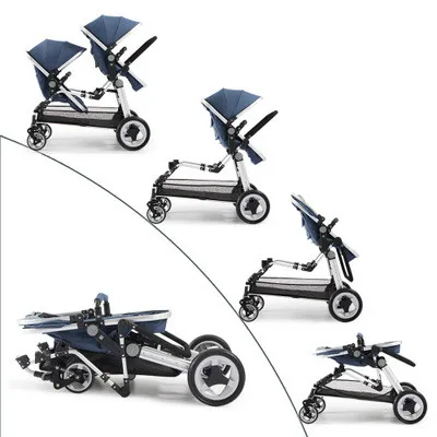 Горячая 2 в 1 двойная коляска двойная легкая складная тележка откидные сиденья две детские коляски Коляска детская корзина