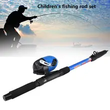 Детский комплект удочек, портативная телескопическая удочка с катушкой, набор удочек для детей, Тренировочный Набор для рыбалки, быстрая