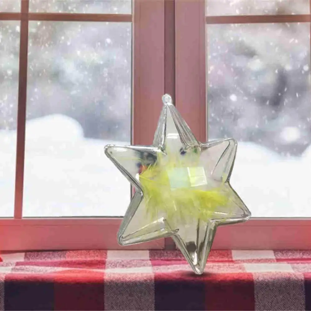 Фото шар Рождественское украшение для дома прозрачный пластиковый шар с пятью звездами Рождественский подарок для детей висячие украшения для дома
