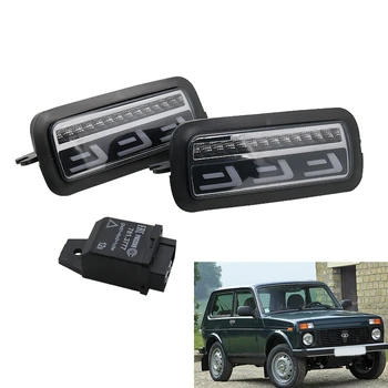 

Car Styling Accessories LED Daytime Running Lights for Lada Niva 4x4 1995 + with Running Turn Signal Light Lamp DRL Relay