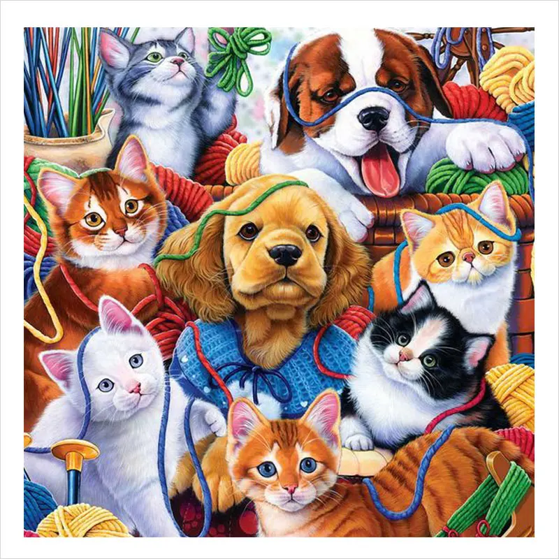 

Full Square/Round Drill 5D DIY Photo Custom Diamond Painting cats&dog Embroidery Cross Stitch 3D Home Decor