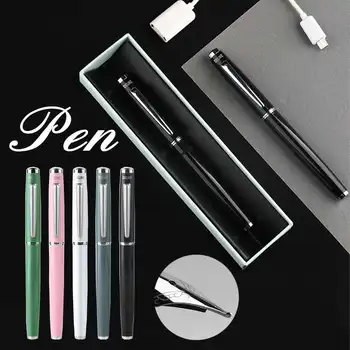 

1pc DELIKE Crescent Fountain Pen Metal Rod Color Paint Fountain Pen Student Calligraphy Pen Gift Boxed