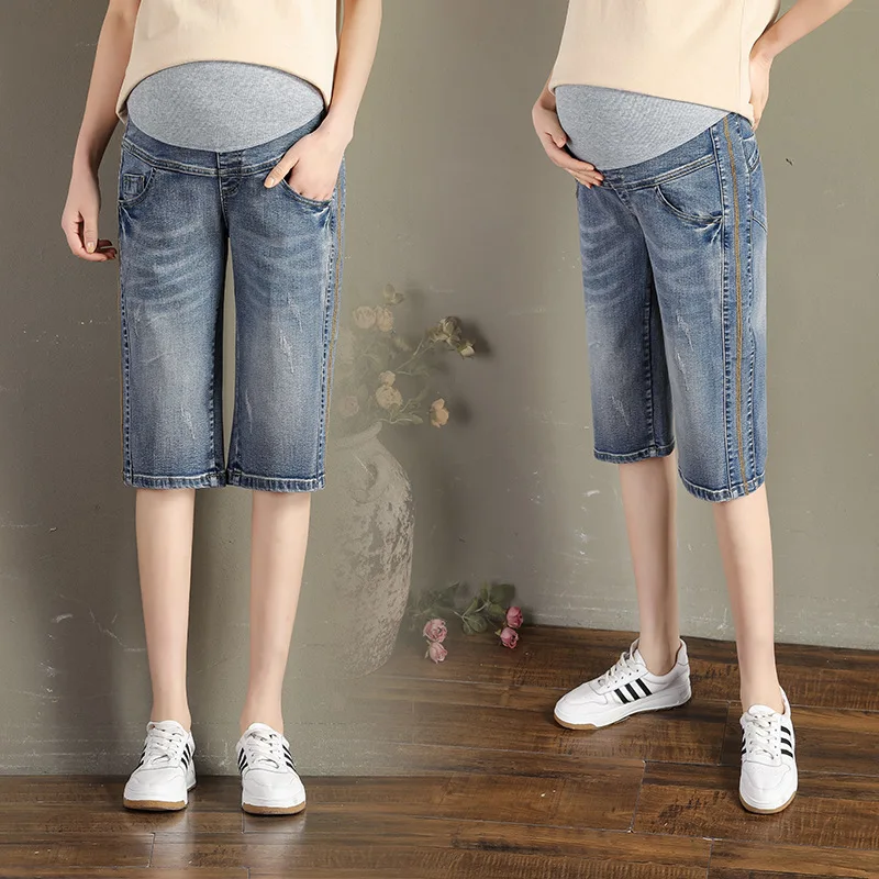 Pregnant Women Shorts Women's Loose-Fit 5 Denim Shorts Women's 2020 Summer Thin Capris Jeans Knee Pants Shorts Pregnant Women Shorts Women's Loose-Fit 5 Denim Shorts Women's 2020 Summer Thin Capris Jeans Knee Pants Shorts
