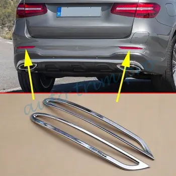 

2X Chrome Rear Back Tail Fog light Lamp Cover Trim Fit For Mercedes Benz GLC X253 2016 2017 2018 Accessories Foglight Decoration