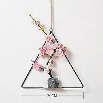 

Geometric Metal Wire Wreath Hoop Frame Artificial Flower Garland Wall Hanging Decorations Wedding Party Backdrop