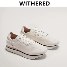 

Elmsk shoes woman summer shoes england style simple white shoes women thick sole genuine leather women shoes sneakers women
