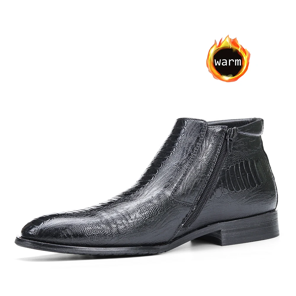 

winter leather boots Non-Slip business warm 2020 winter boots for men shoes mens size 40-46