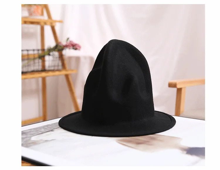 Fedora Hat For Women Men Australian Wool Felt Wide Brim Hat Vintage Jazz Fedora Hat Couple Cap Winter Chapeau Femme