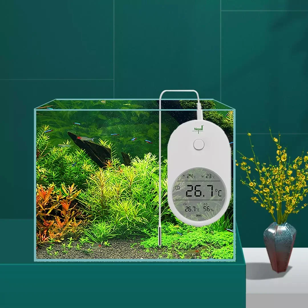 Nepall 3in1 Electronic Aquarium Water Thermometer Hygrometer LCD Digital Water Temperature