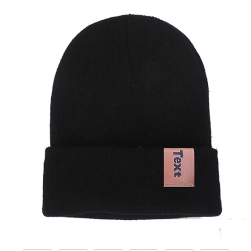 MYZOPER новая индивидуальная печать логотипа самодельная буква Beanie реклама Повседневная волна осень зима взрослый кепка вязаная шапка
