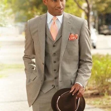 Костюм из трех предметов для вечерней вечеринки, мужские костюмы, приталенные Свадебные смокинги(пиджак+ брюки+ жилет+ галстук