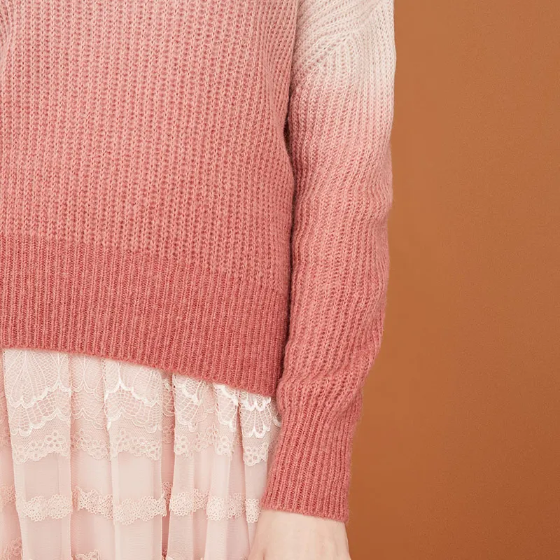 Vero Moda женский шерстяной мохер градиент цвета свитер вязаный Топ | 318313533