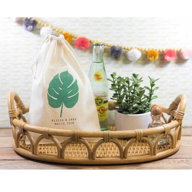 

Tropical Wedding favor bag personalised bridal party welcome gift bags Monstera Leaf bag bachelorette gift bag hangovers Kit bag