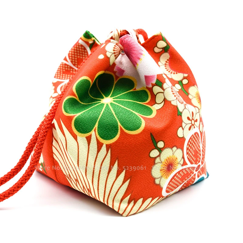 Kimono Purse kinchaku Bag Japanese Vintage Small