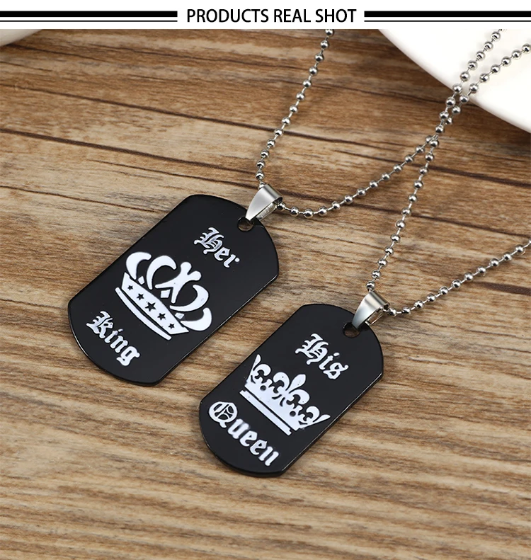 Collares De Moda 2018 сочетающееся ожерелье для влюбленных Любовная пара военный бренд