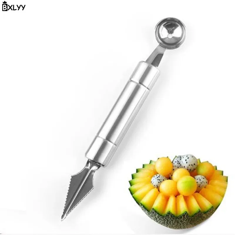 BXLYY двойная головка из нержавеющей стали ложка для фруктов арбуз копать мяч резьба нож, кухонный инструмент фруктов и овощей инструменты. 75z