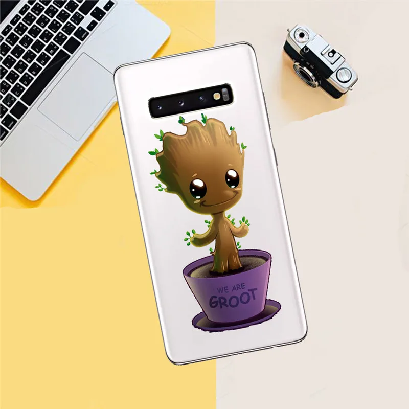 Groot cuteFor samsung Galaxy S6 S7 Edge S8 S9 S10 Plus Lite Note 8 9 10 M10 M20 M30 Plus pro чехол для телефона Etui Funda - Цвет: 1610