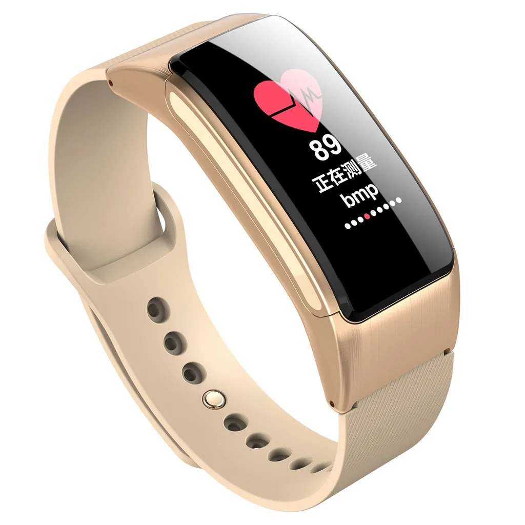 Gold B31 смарт-браслет Bluetooth, браслет-гарнитура 2 в 1, Смарт-часы с напоминанием о сообщениях, трекер здоровья, секундомер, слимме, повязка на руку - Цвет: Gold