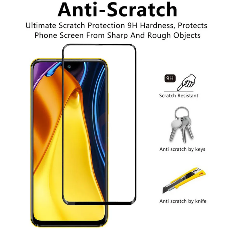 4in1 Protection Glass For Xiaomi Poco M3 X3 Pro F3 Screen Protector Camera Lens Tempered glass on Poco M3 Pro X3 NFC F3 Glass mobile screen guard