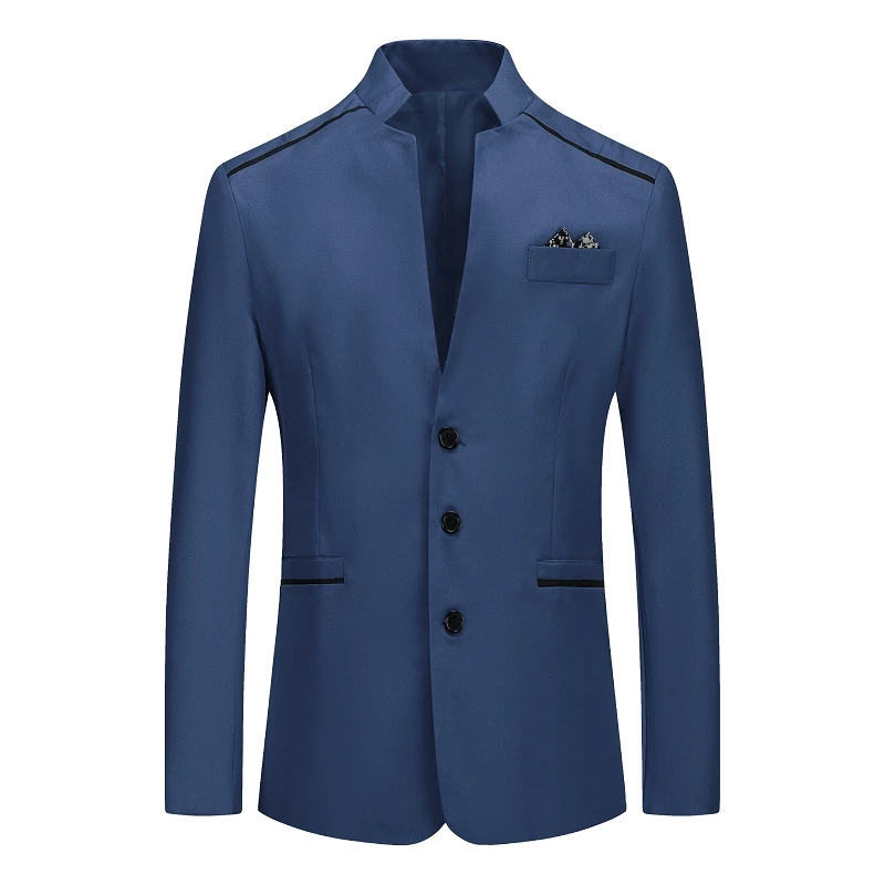 New Vintage Blazer Men 2020 Plus Size Chinese Style Business Casual Stand Collar Male Slim Jacket | Мужская одежда
