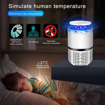 

UV LED Electric Mosquito Killer Lamp Multi-functional Practical Durable Classic USB Powered Insect Bug Trap Zapper Light