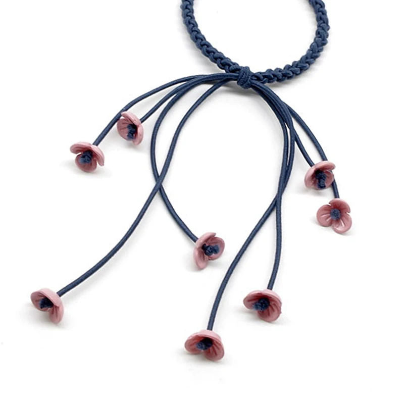 Tassel Braid Headband Elastic Baby Headbands Flower Sweet Elegant Newborn Baby Hair Rope For Girls Ribbon Hair Accessories