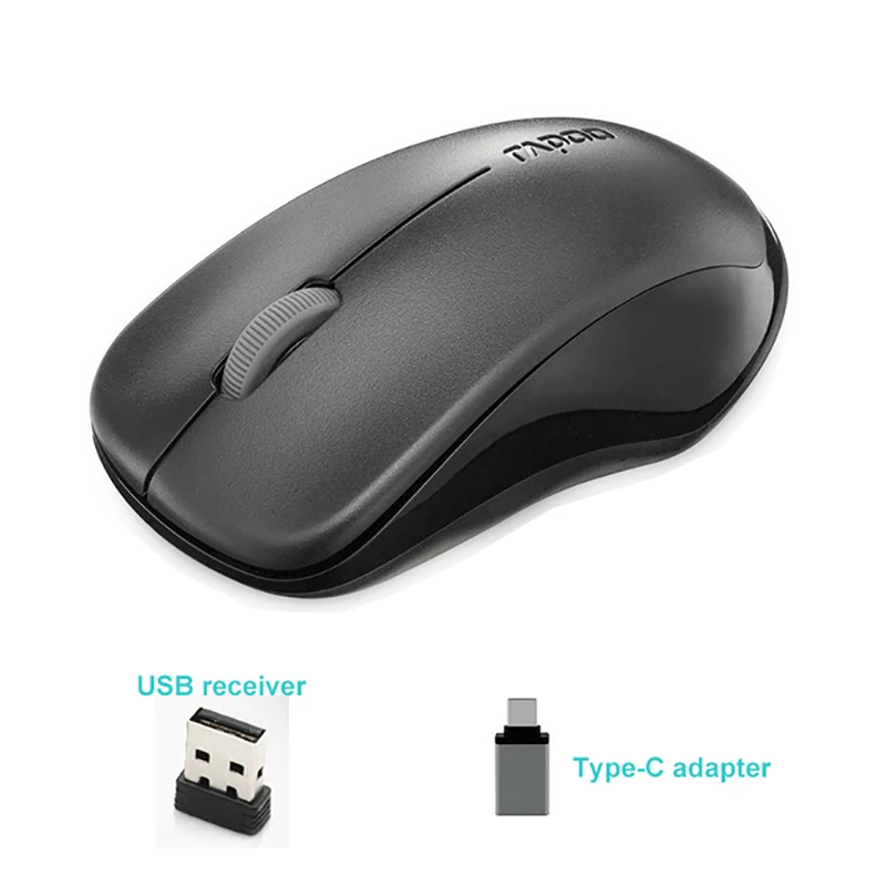 Rapoo 2.4 Г USB Оптическая Беспроводная Мышь с inivisble двигателя Эргономичный Бесшумная