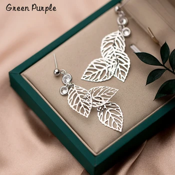 

925 Silver Leaves Earrings Jewelry Korean Earrings Minimalism Brincos Boho Pendientes Vintage Women Earrings Silver Oorbellen