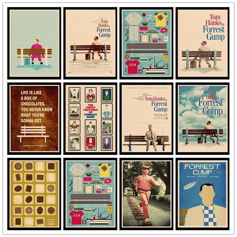 Perfect JL Forrest Gump Tom Hanks Vintage Posters For Home/Bar/Living Decor kraft Paper high quality poster wall sticker HBA7