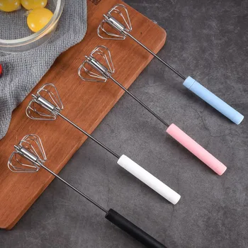 

Semi Automatic Whisk 304 Stainless Steel Manual Hand Mixer Egg White Cream Chocolate Mixer Modern Minimalist Style Kitchen Tools