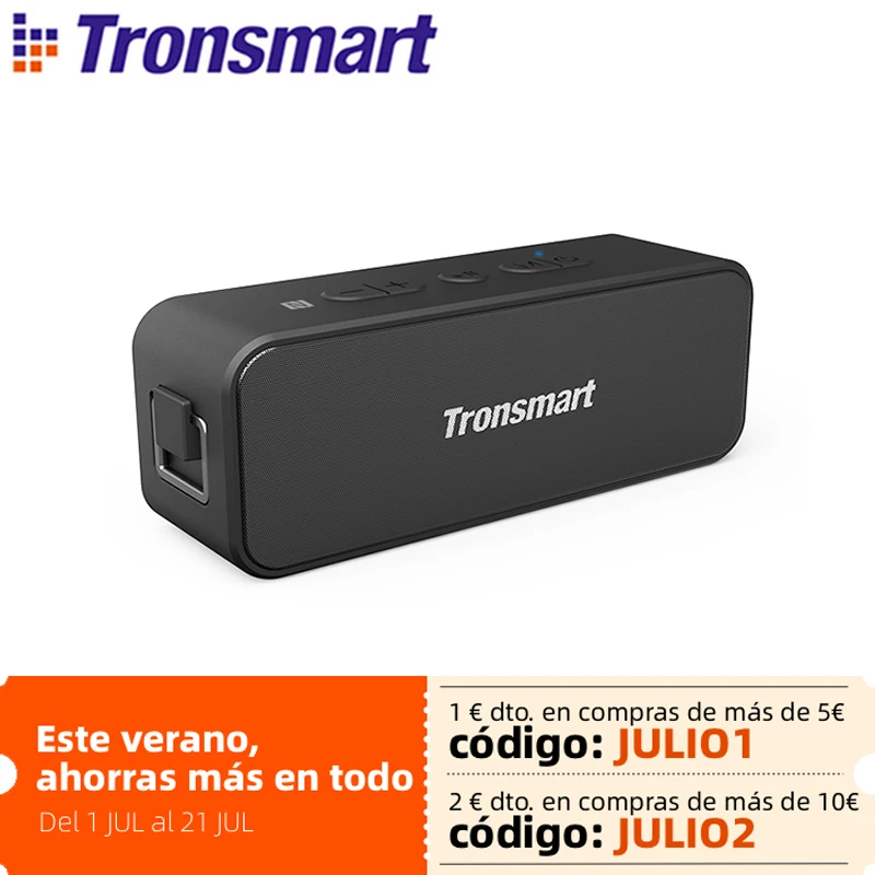 Tronsmart T2 Plus Bluetooth 5.0 Speaker 20W Portable Speaker 24H Column IPX7 Soundbar with NFC,Voice Assistant,Micro SD