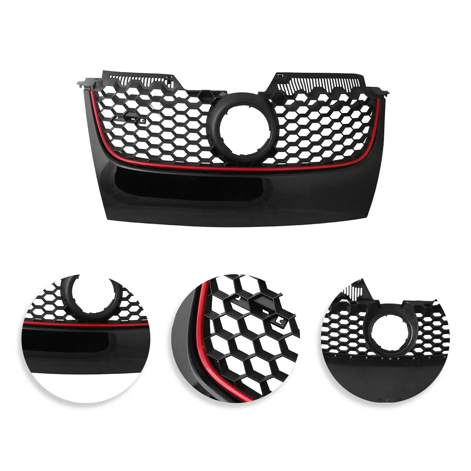 1pc Car Vehicle Hex Mesh Front Main Centre Bumper Grille Plastic Air