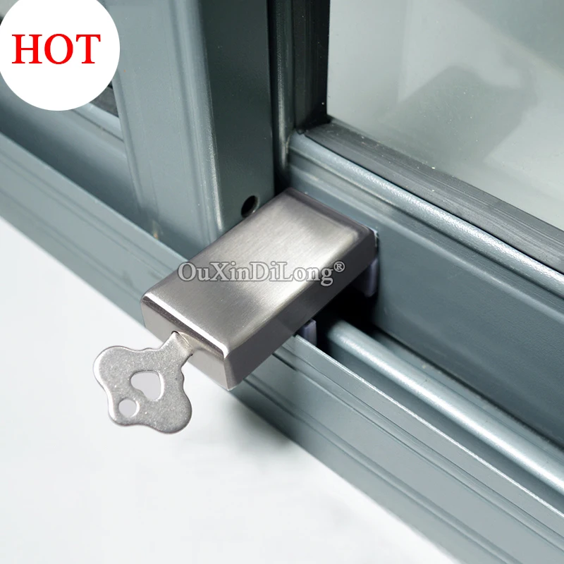 

Brand New 1PCS Aluminum Alloy Plastic Steel Window Locks Anti-theft Sliding Door and Window Security Limit Lock