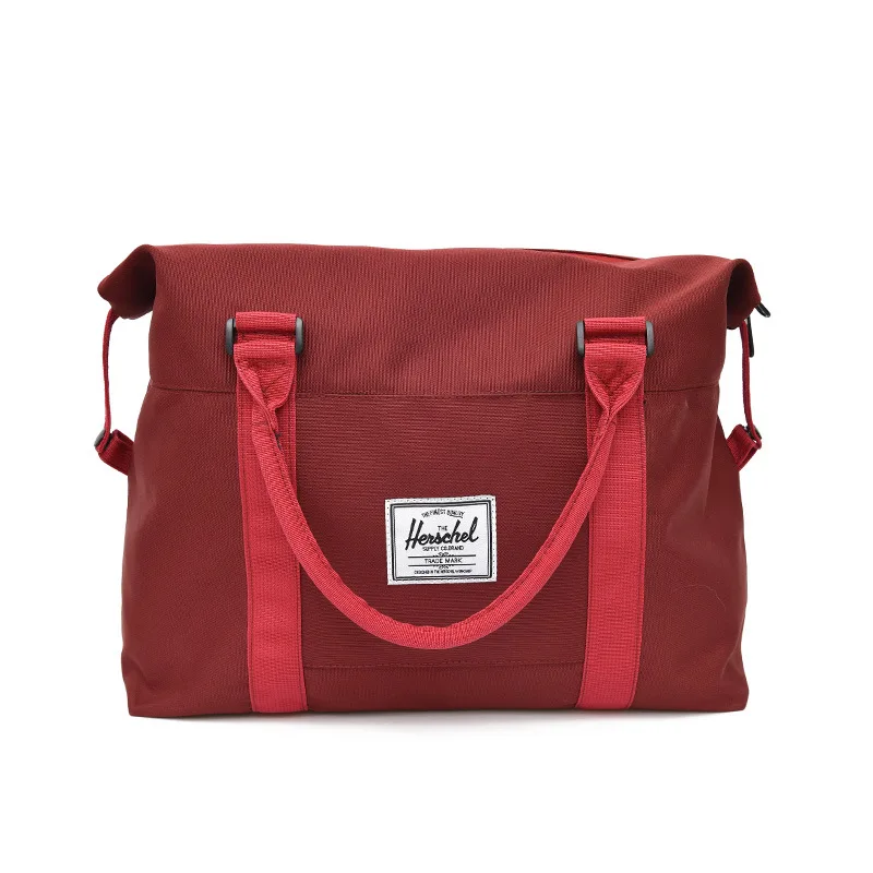 Дорожная сумка на короткое расстояние, сумка через плечо, Большая вместительная переносная сумка для ручной клади, Холщовая Сумка - Цвет: Красный
