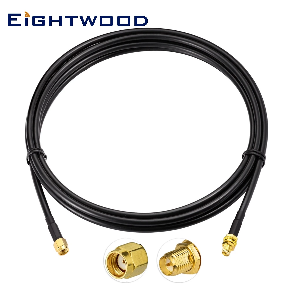 

Eightwood LoRa Antenna Cable RP-SMA Male to Female ALMR240 Coaxial for LoRaWan Bobcat Nebra RAK Helium Hotspot HNT Miner Mining